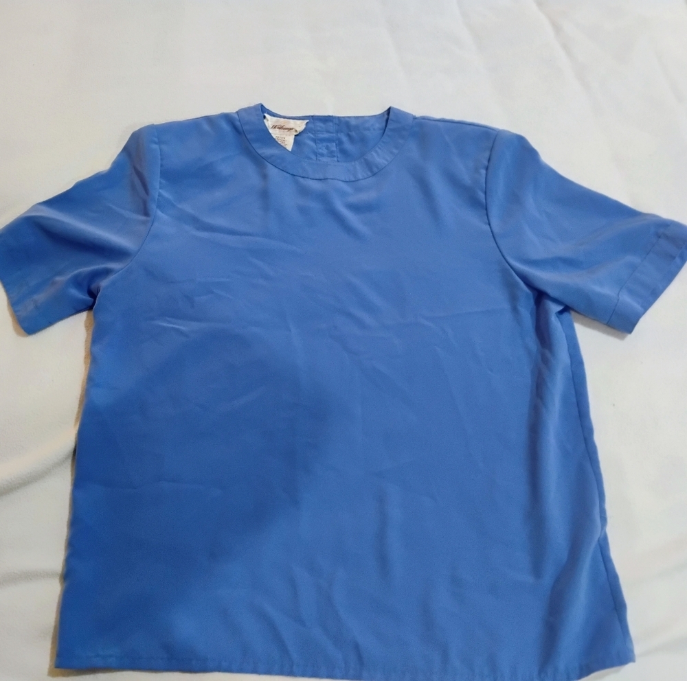Worthington Blue Short Sleeve Crewneck Top